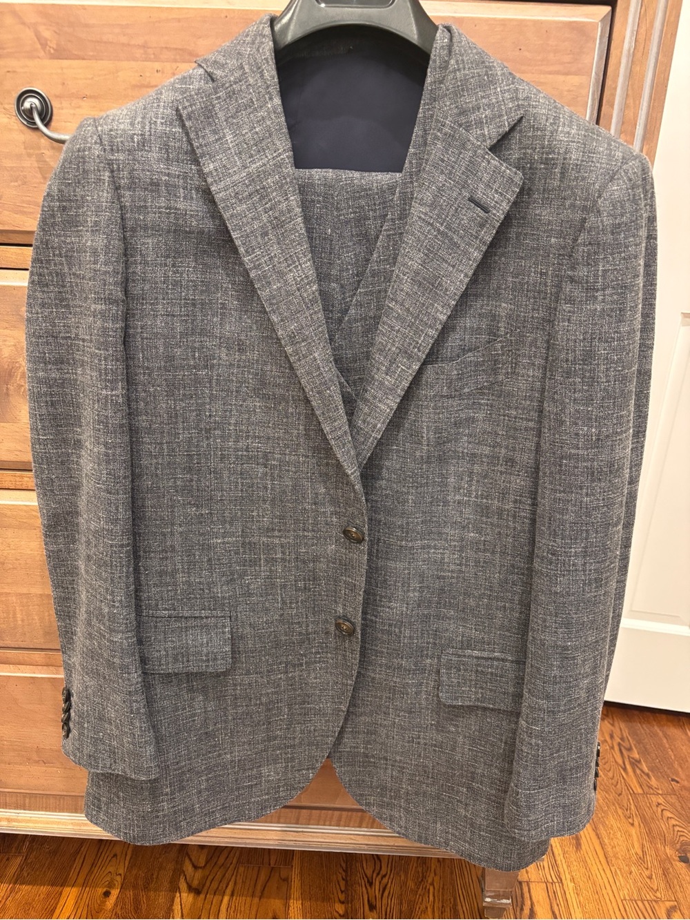 Suitsupply Gray Textured Two-Button Blazer